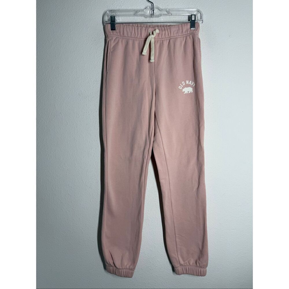 Old Navy Girls Pink Logo-Graphic Jogger Sweatpants Cotton Blend Size XL 14-16